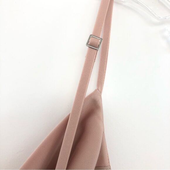 NBD REVOLVE Lila Gown in Champagne Satin Slip Draped Maxi Column Leg Slit S - Picture 11 of 13